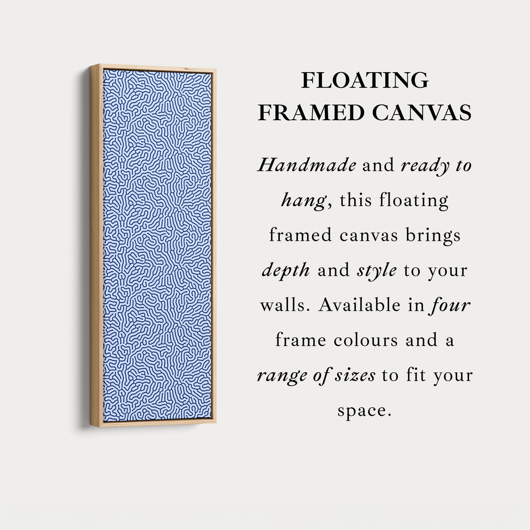 Dark & Light Blue Wriggly Vertical Narrow Wall Art