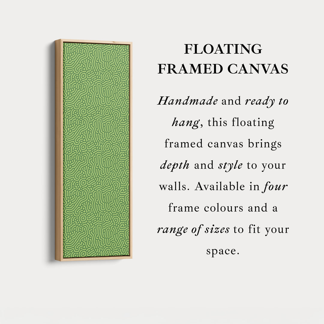 Dark & Light Green Wriggly Vertical Narrow Wall Art