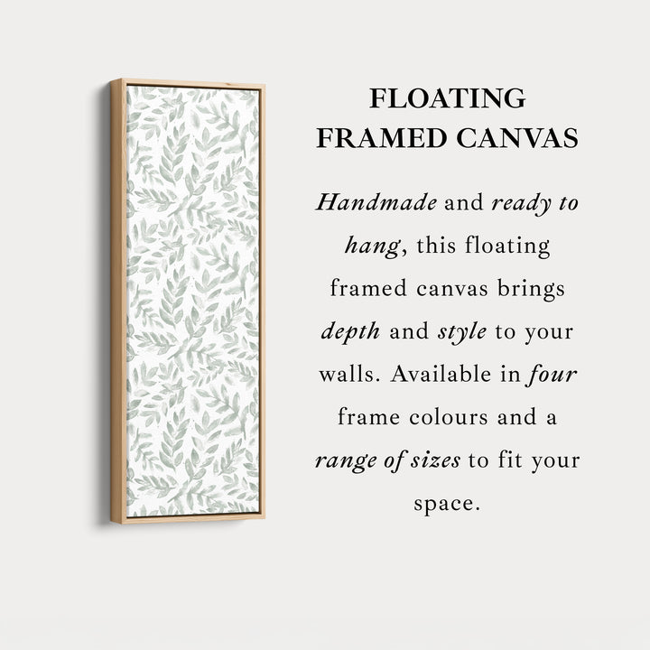 Sage Green Botanical Tall Narrow Vertical Framed Wall Decor