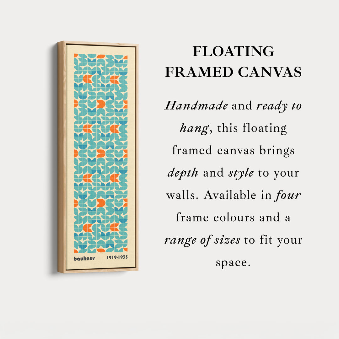 Bauhaus Large Framed Vertical Long Canvas Wall Art