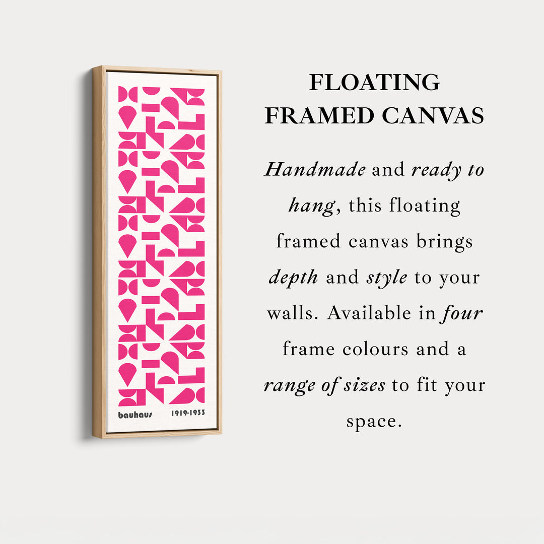 Pink Mid Century Bauhaus Vertical Long Canvas Wall Art