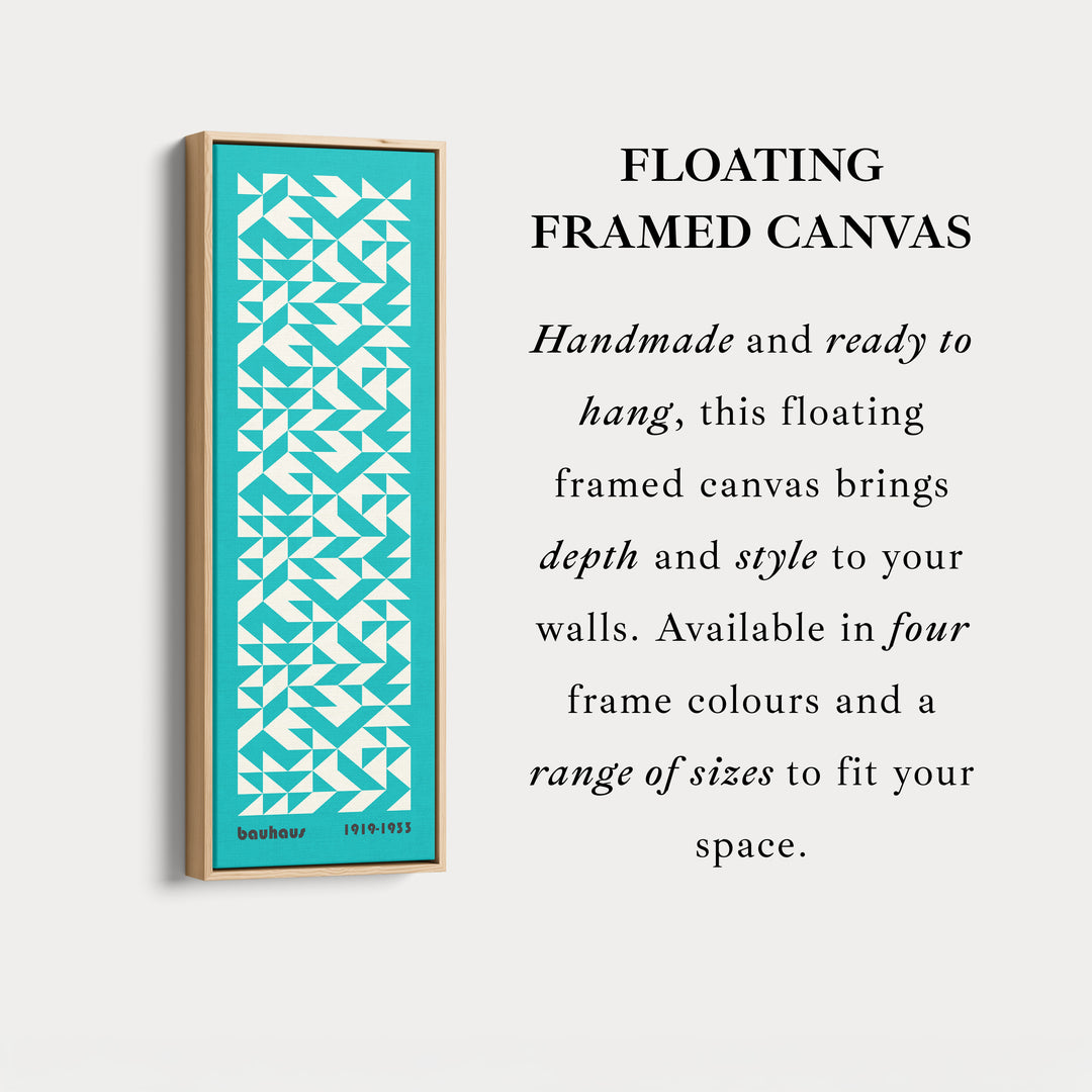 Blue Mid Century Bauhaus Vertical Long Canvas Wall Art