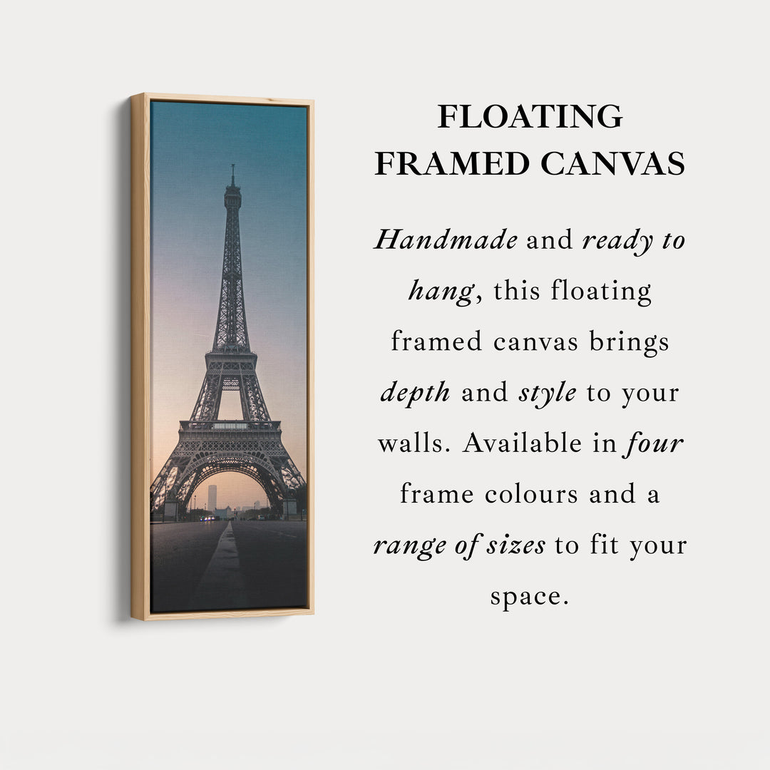 Paris Eiffel Tower Large Framed Canvas Vertical Wall Art