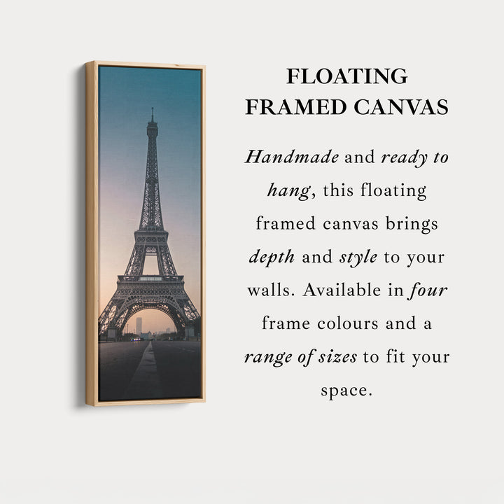 Paris Eiffel Tower Large Framed Canvas Vertical Wall Art