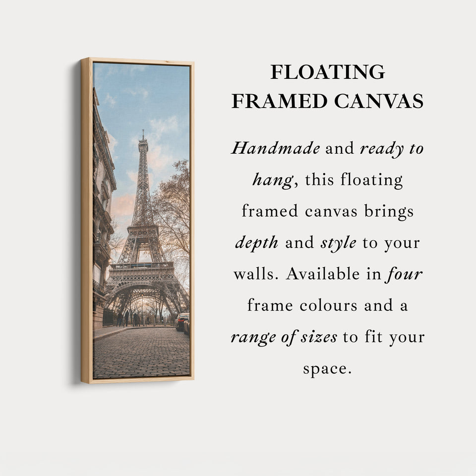 Large Framed Canvas Vertical Wall Art Eiffel Tower