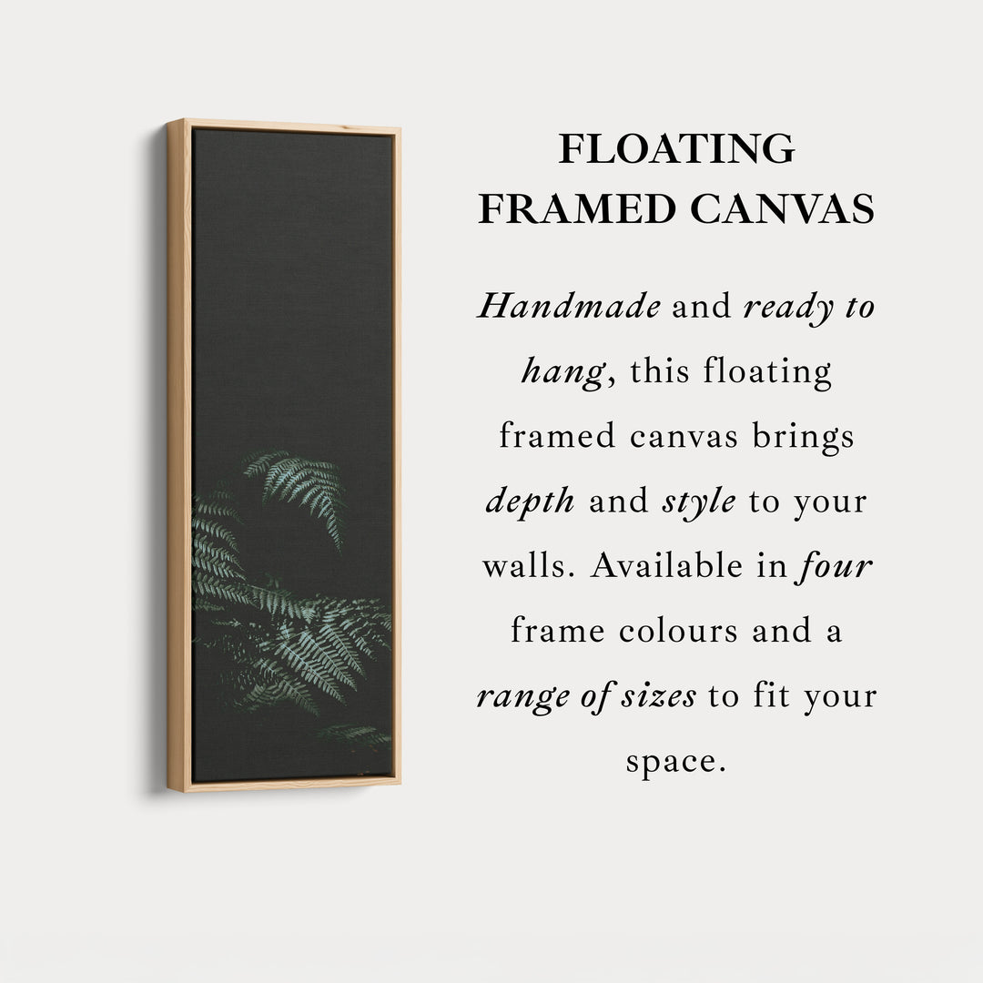 Large Framed Canvas Vertical Wall Art Dark Fern