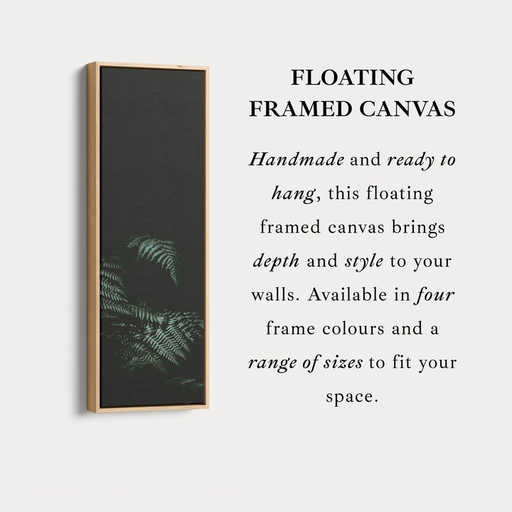 Large Framed Canvas Vertical Wall Art Dark Fern