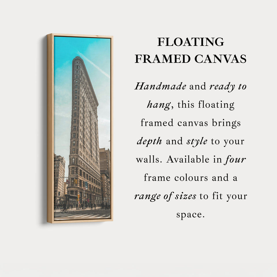 Large Framed Canvas Vertical Wall Art New York Flat Iron