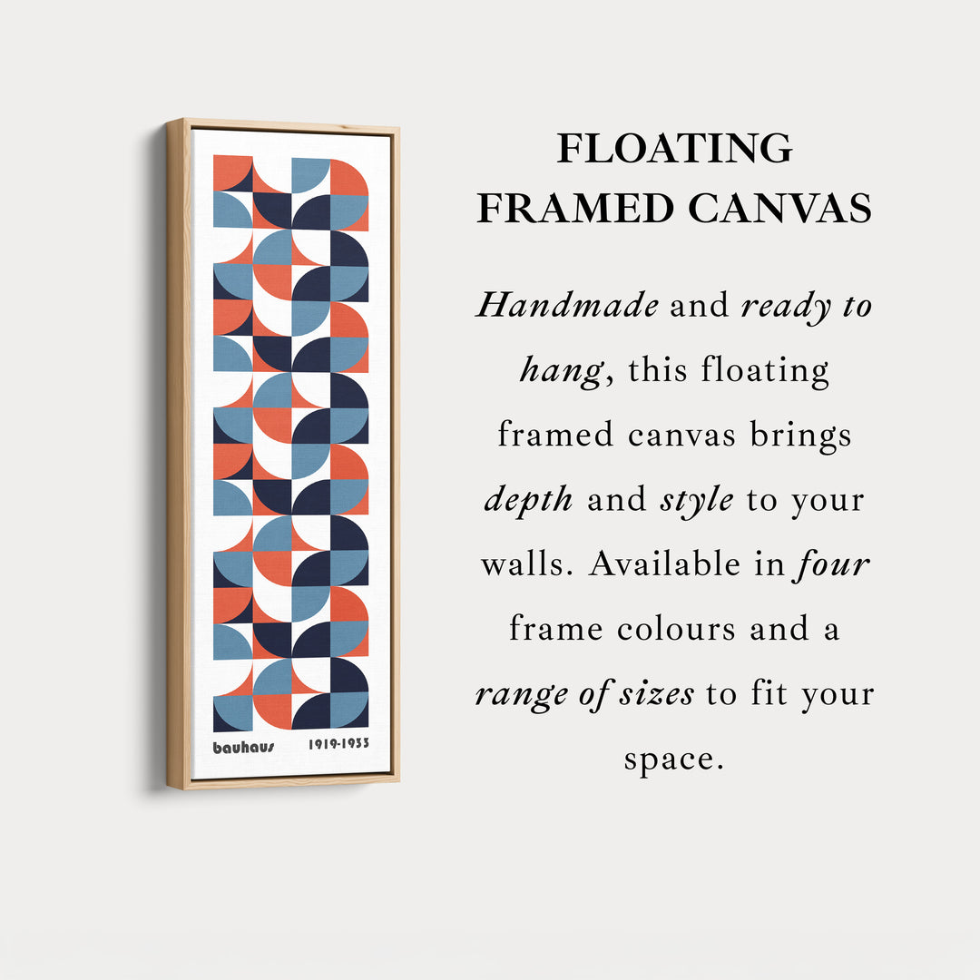 White Large Framed Canvas Beige Bauhaus Wall Art