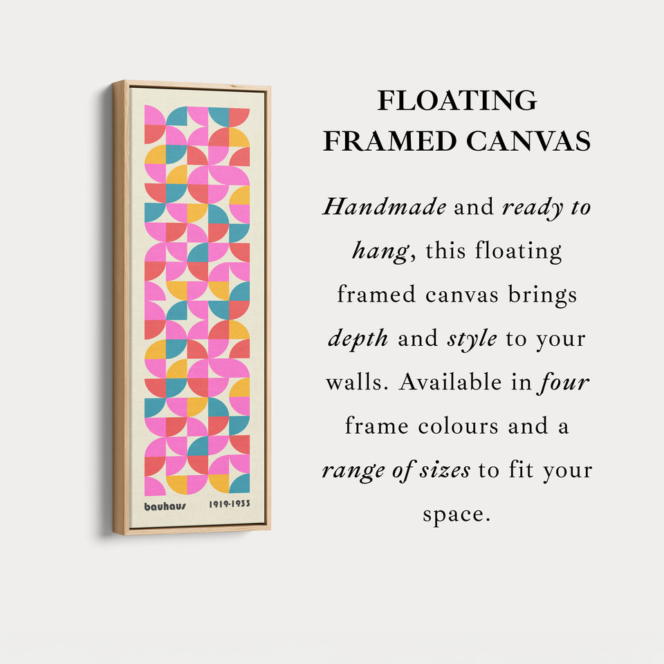 Smal Lang Gespannen Canvas Bauhaus Beige Geometrisch