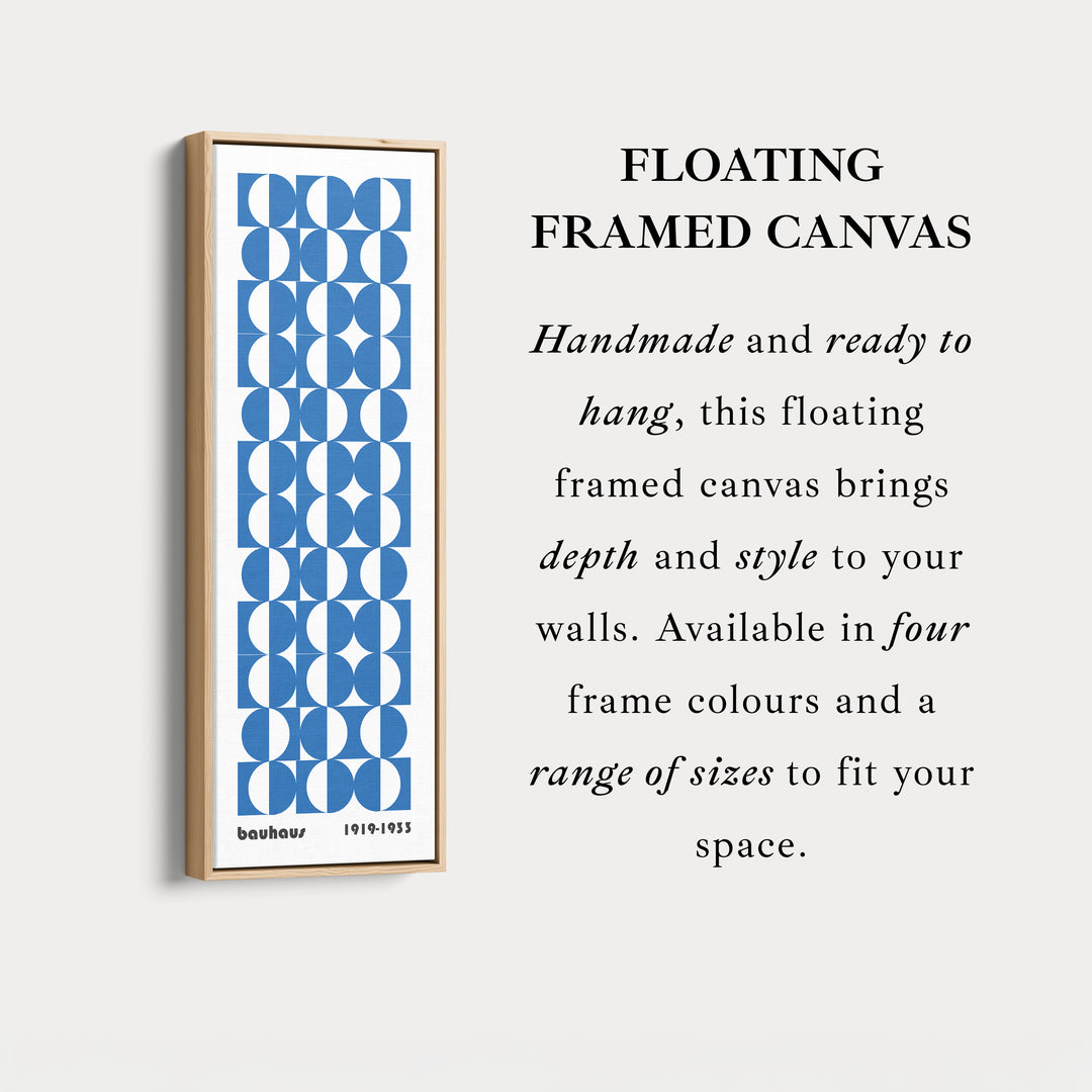 Vertical Blue & White Wall Art Bauhaus Mid Century