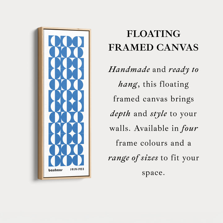 Vertical Blue & White Wall Art Bauhaus Mid Century