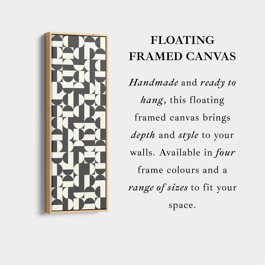 Bauhaus Geometric Pattern Tall Vertical Wall Canvas for Office or Living Room