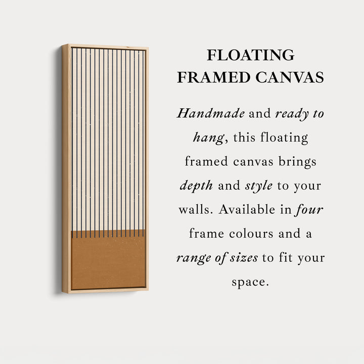 Minimalist Sun and Stripes Narrow Vertical Canvas Wall Art for Entryway or Bedroom