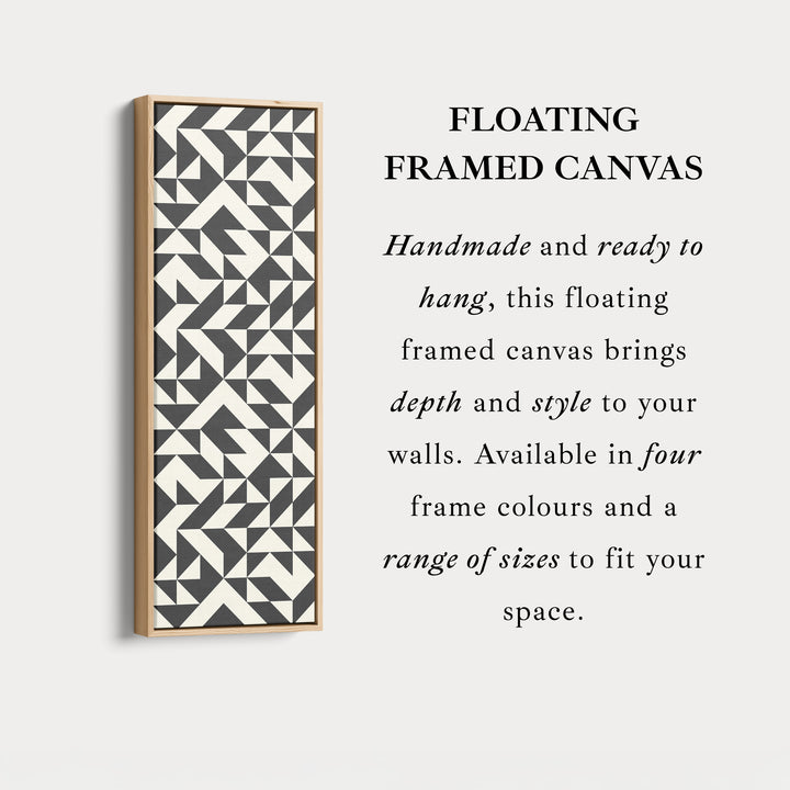 Geometric Arrows Long Narrow Canvas Wall Art for Hallway or Office