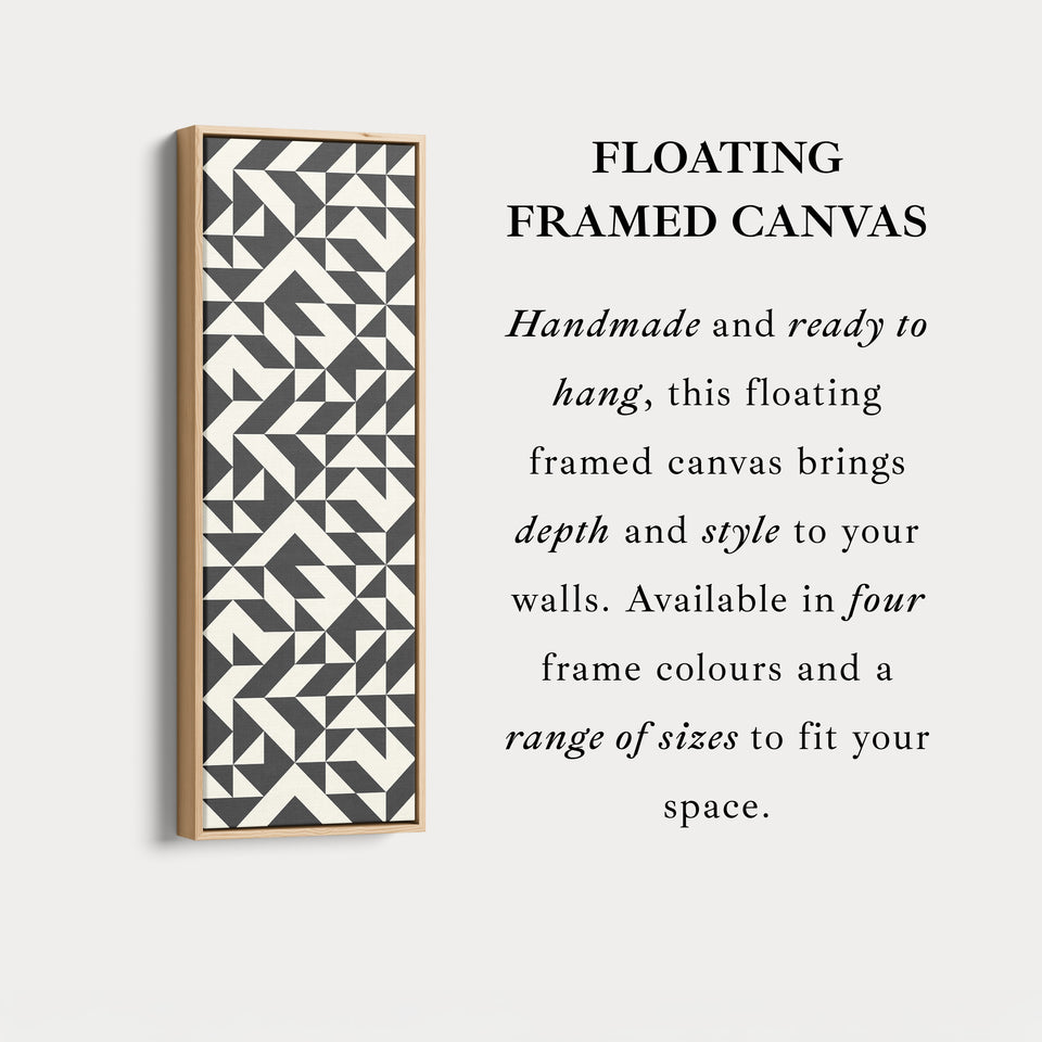 Geometric Arrows Long Narrow Canvas Wall Art for Hallway or Office