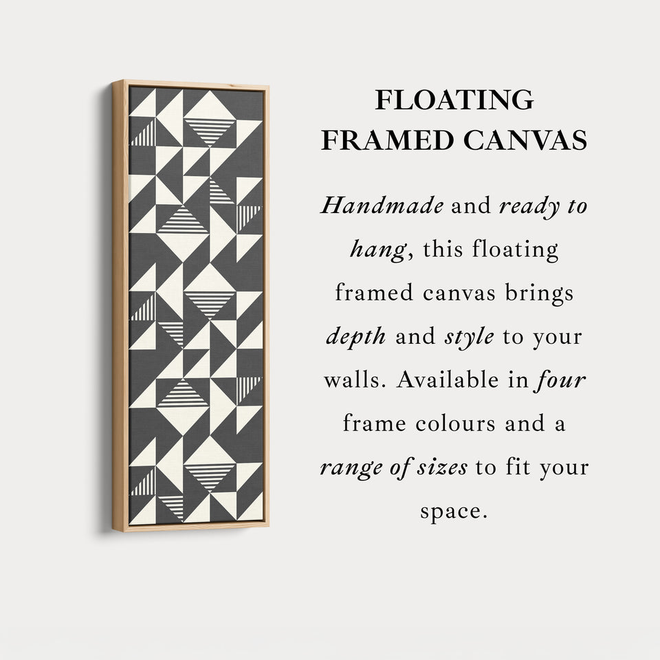 Abstract Triangles Tall Vertical Canvas Wall Art for Bedroom or Office Space