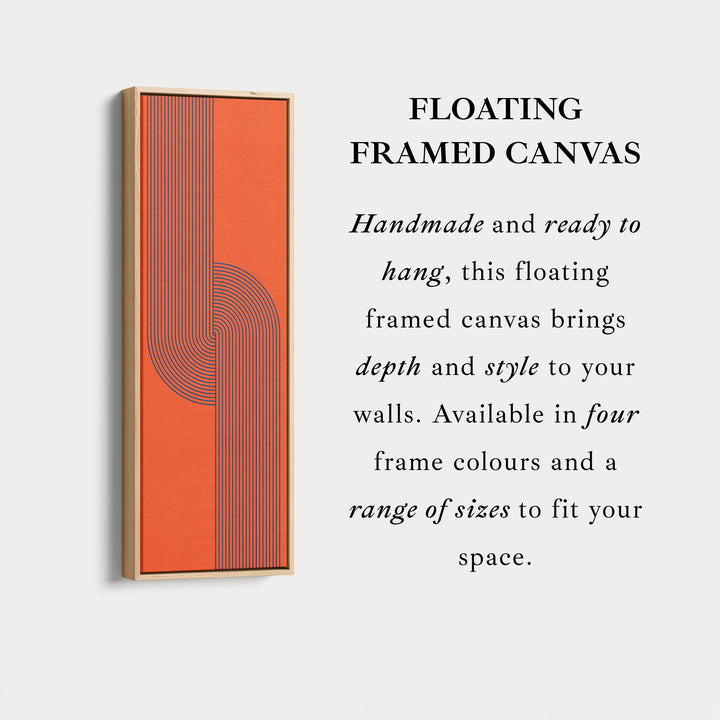 Retro Red and Blue Lines Long Vertical Canvas Wall Art for Living Room or Studio