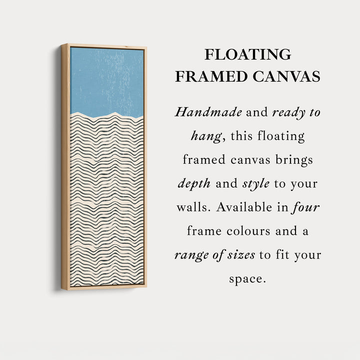 Modern Sunrise Waves Yellow Vertical Framed Canvas Wall Art for Hallway or Bedroom