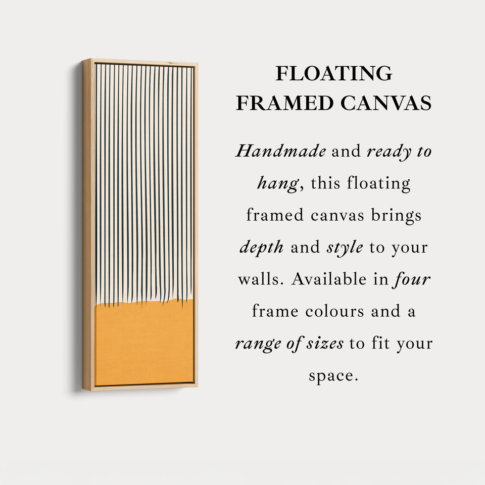 Minimalist Blue Horizon Vertical Framed Canvas Wall Art for Living Room or Office