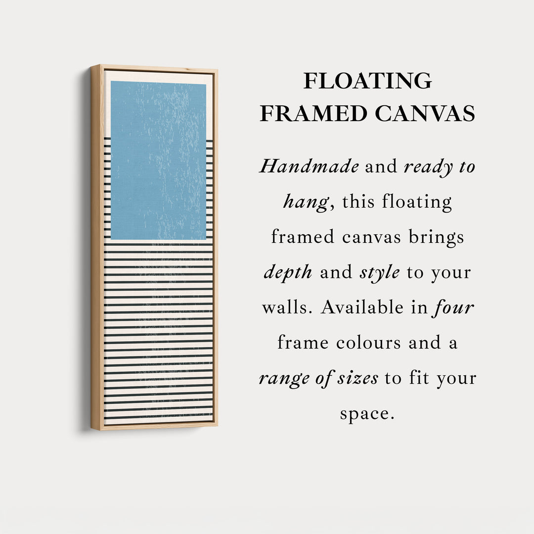 Retro Sun and Lines Vertical Framed Canvas Wall Art for Hallway or Living Room