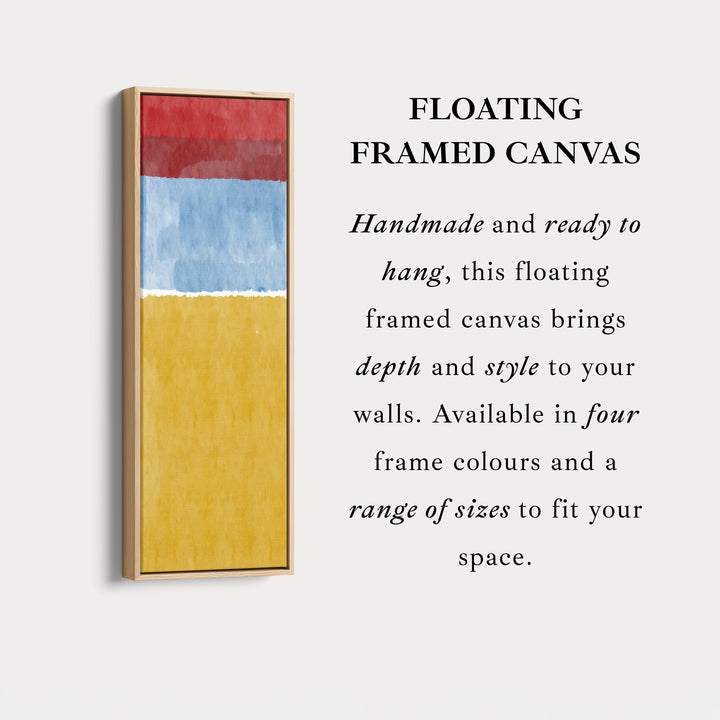 Modern Color Block Red and Yellow Vertical Framed Canvas Wall Art for Office or Hallway