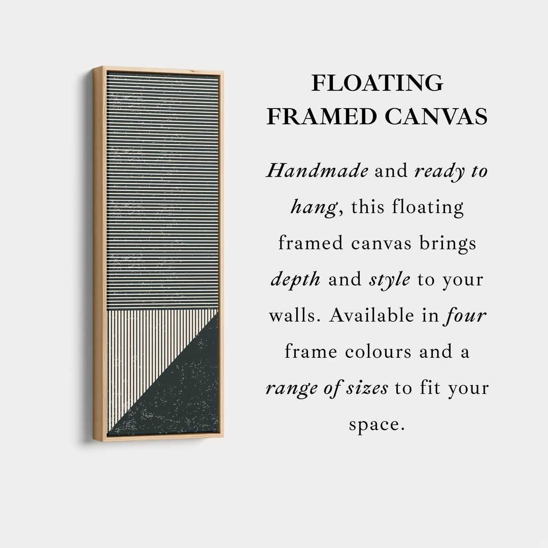 Minimalist Striped Geometry Vertical Framed Canvas Wall Art for Office or Hallway