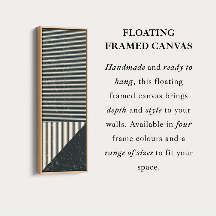 Minimalist Striped Geometry Vertical Framed Canvas Wall Art for Office or Hallway