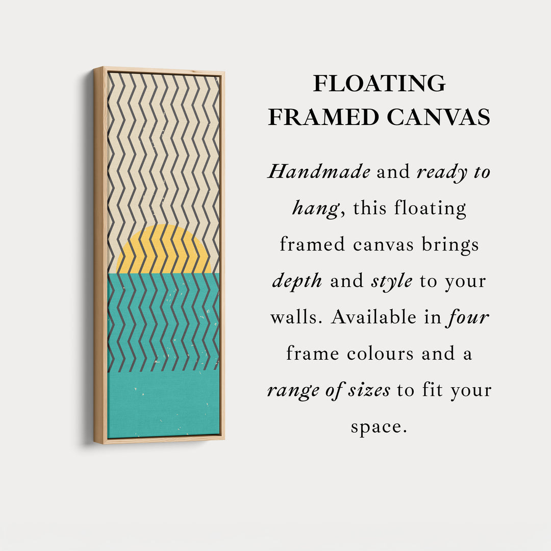 Minimalist Circle Geometry Vertical Framed Canvas Wall Art for Bedroom or Studio