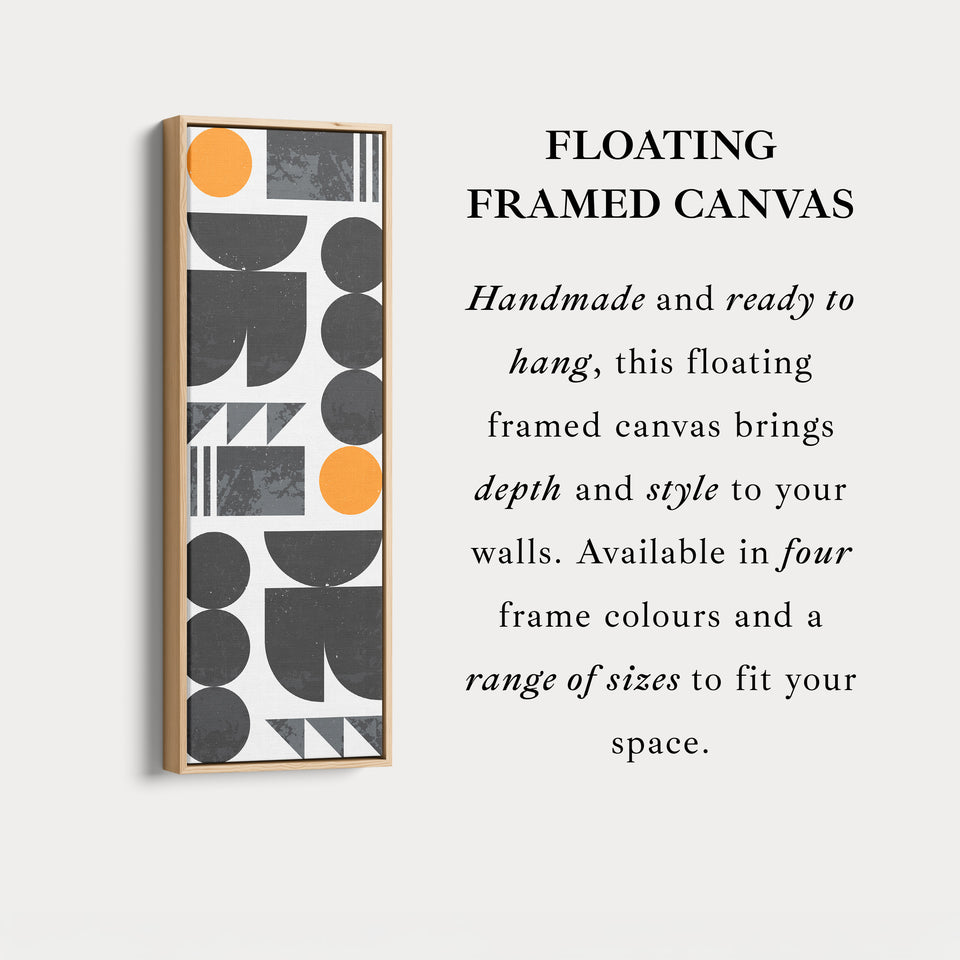 Abstract Half Moon Pattern Vertical Framed Canvas Wall Art for Bedroom or Office