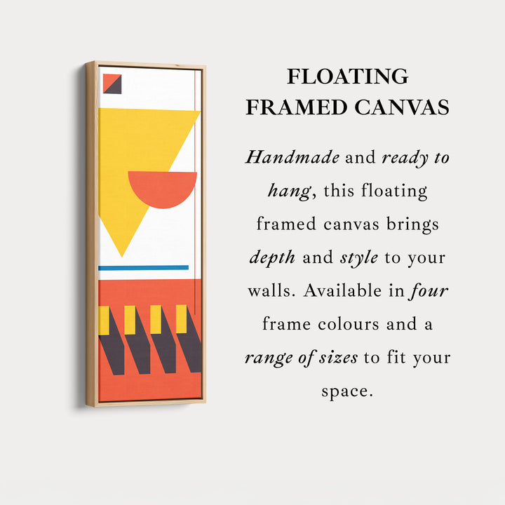 Art mural sur toile encadrée verticale inspirée du Bauhaus pour salon ou chambre à coucher