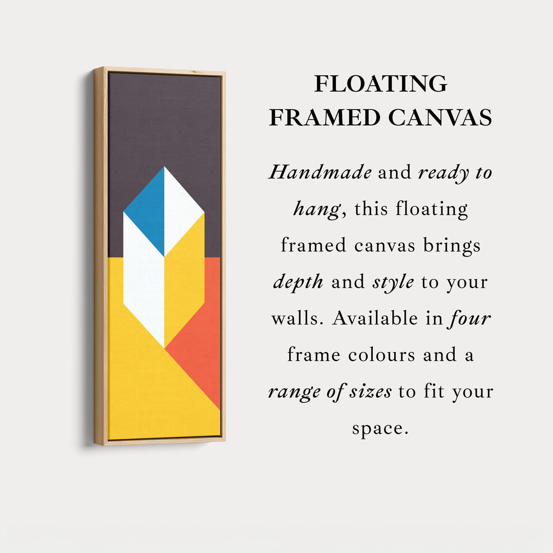 Abstract Cube Geometry Vertical Framed Canvas Wall Art for Office or Hallway