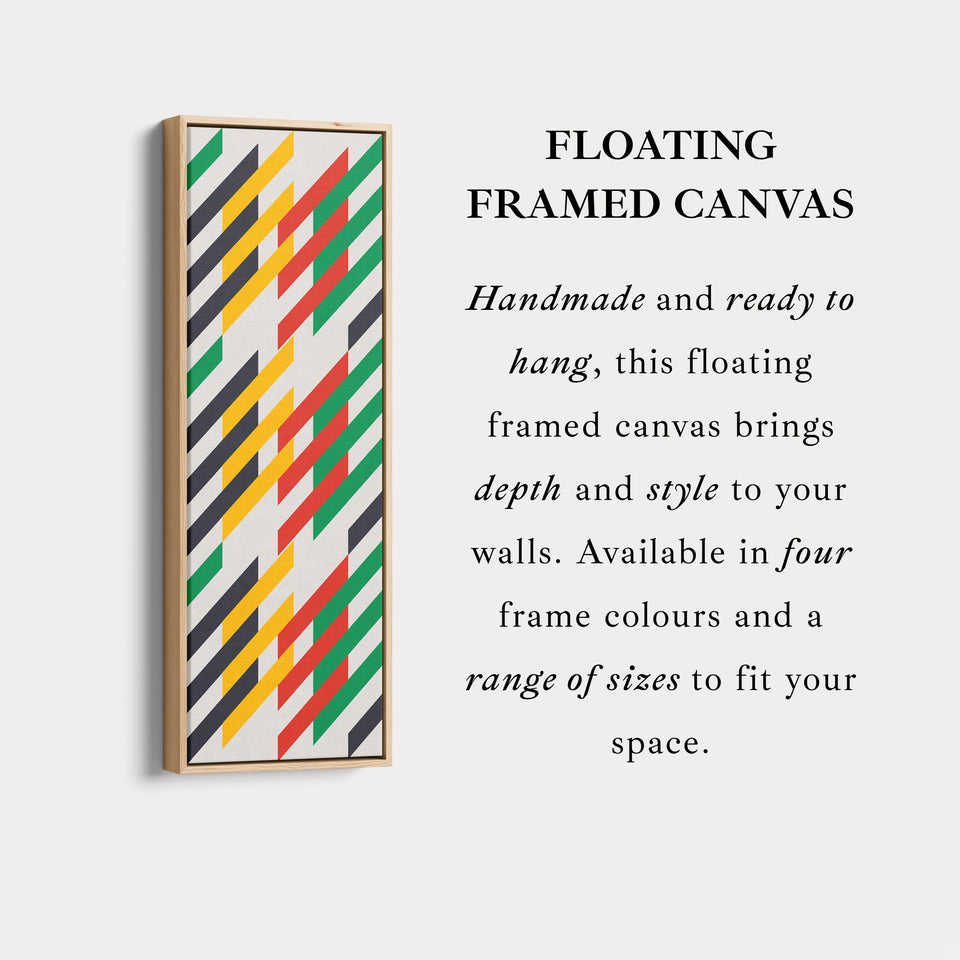 Modern Color Stripe Vertical Framed Canvas Wall Art for Living Room or Office