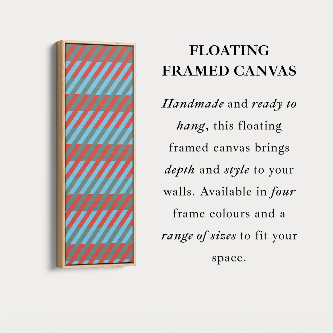 Abstract Stripe Geometry Vertical Framed Canvas Wall Art for Bedroom or Studio