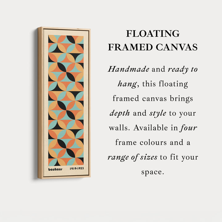 Bold Yellow Bauhaus Geometry Vertical Framed Canvas Wall Art for Office or Hallway