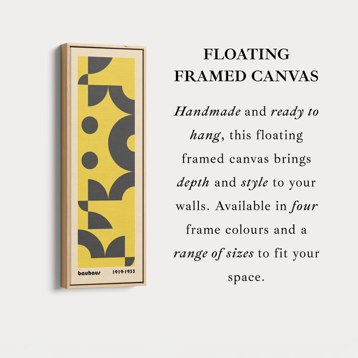 Blue and Beige Bauhaus Vertical Framed Canvas Wall Art for Bedroom or Office