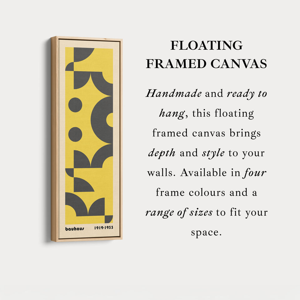 Blau und Beige Bauhaus Vertikale Gerahmte Leinwand Wandkunst für Schlafzimmer oder Büro