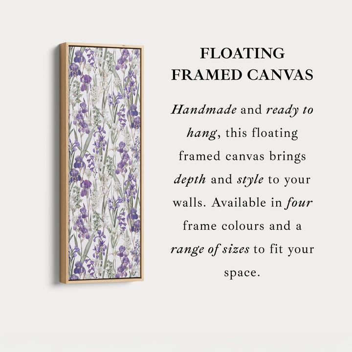 Tall Wall Art Purple Botanical Flowers Skinny Wall Art For Hallway