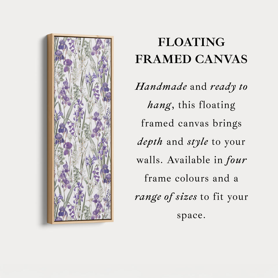 Tall Wall Art Purple Botanical Flowers Skinny Wall Art For Hallway