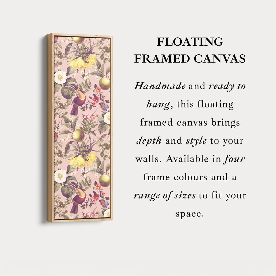 Vertical Wall Art Yellow Flowers And Pink Botanical Skinny Wall Art For Bedroom