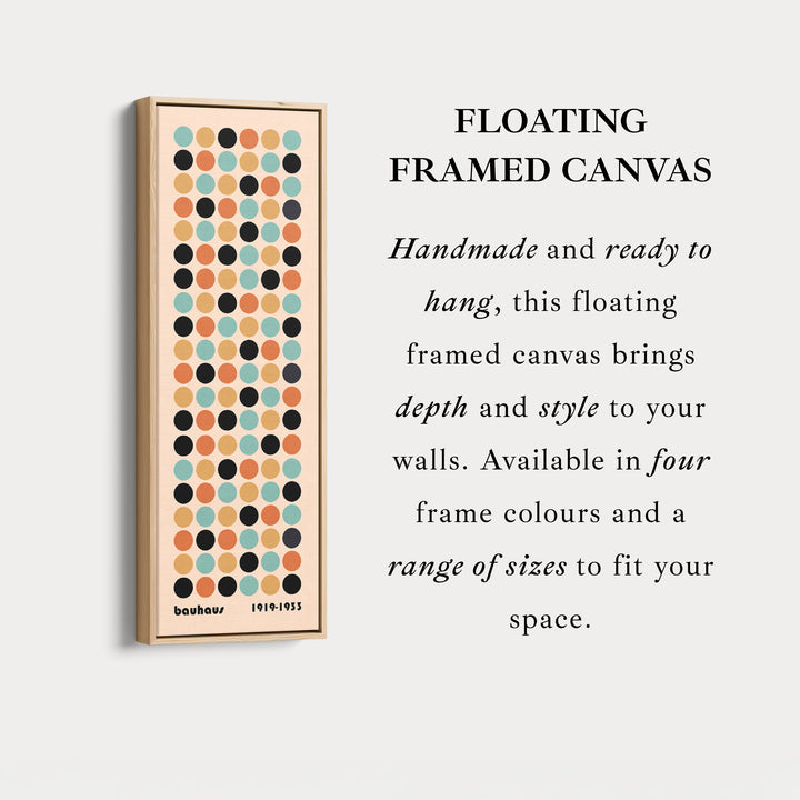 Vertical Framed Canvas Geometric Bauhaus Tall Wall Art For Office