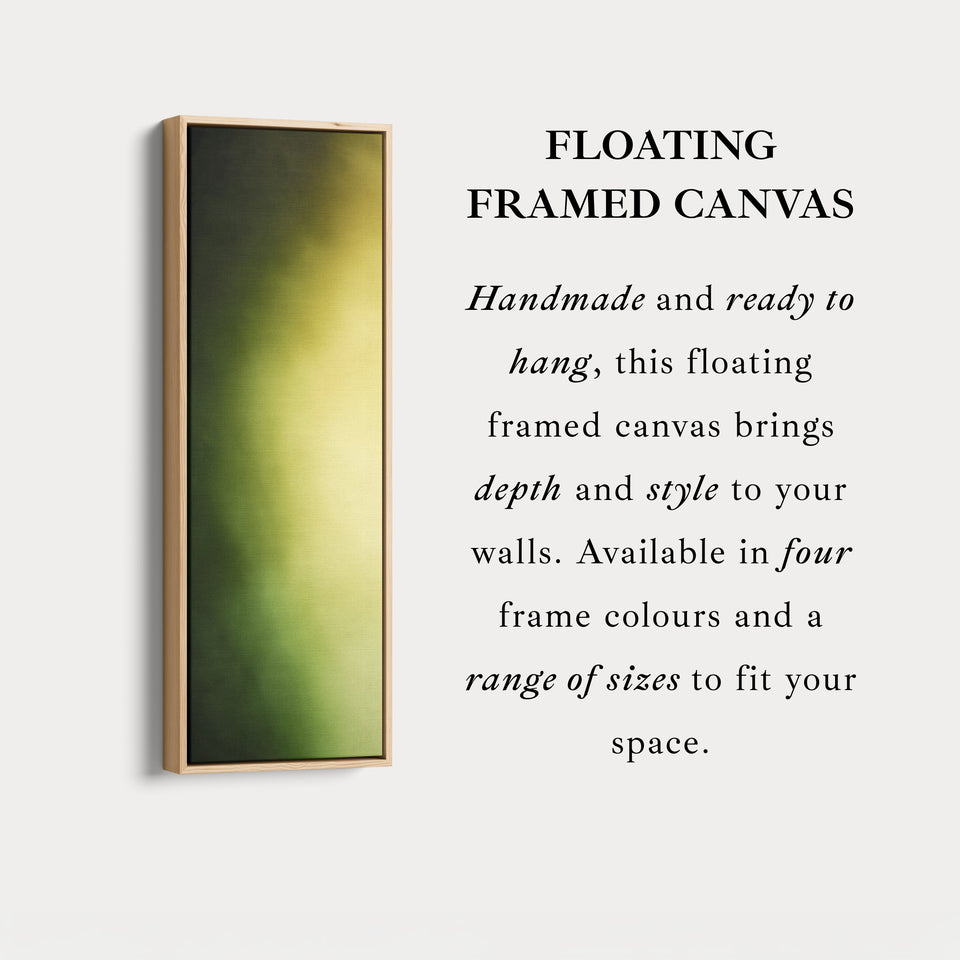 Thin Wall Art Green Yellow Gradient Vertical Canvas For Hallway