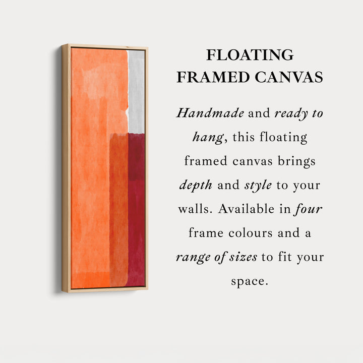 Vertical Framed Canvas Orange Red Geometric Pattern For Office