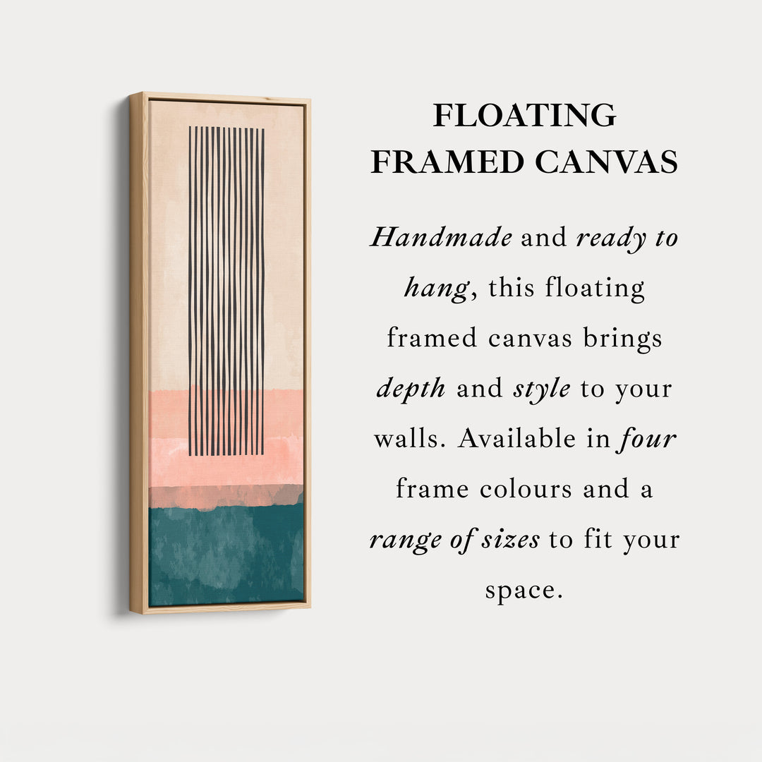 Long Vertical Canvas Orange Blue Tall Modern Abstract Wall Art