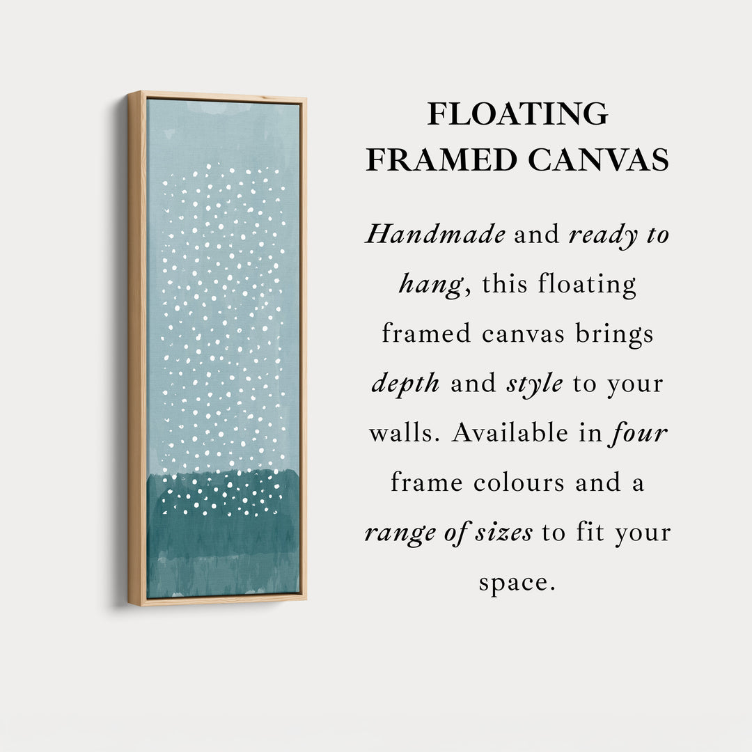 Vertical Framed Canvas Blue Dots Tall Canvas Wall Art For Bedroom