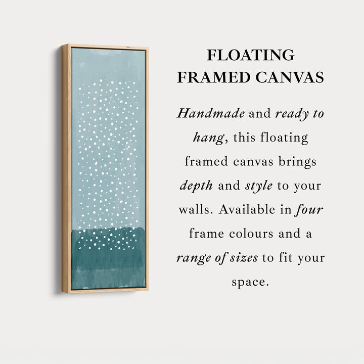 Vertical Framed Canvas Blue Dots Tall Canvas Wall Art For Bedroom