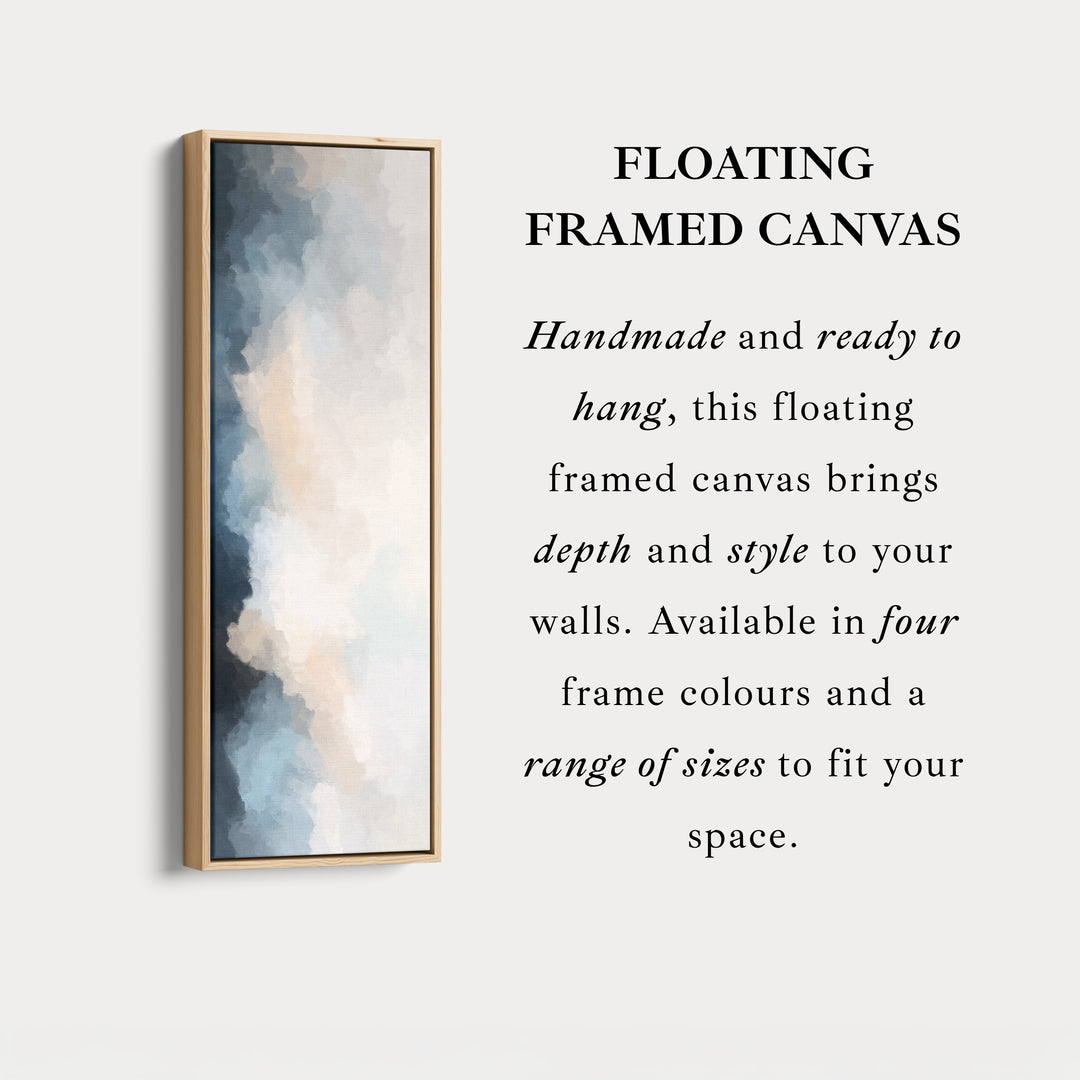 Vertical Wall Art Blue Beige Tall Modern Abstract Wall Art