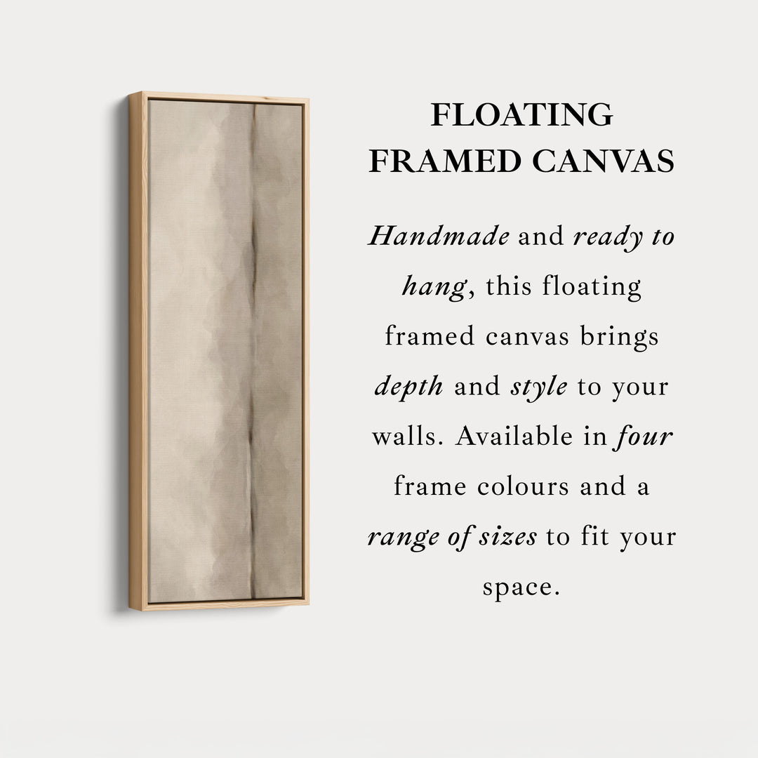 Vertical Framed Canvas Beige Minimal Wall Art For Bedroom Or Hallway