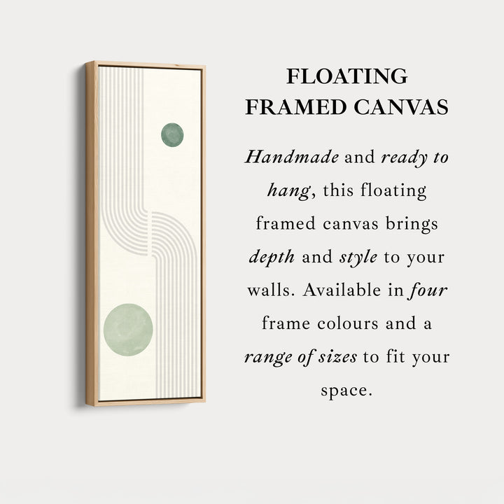 Skinny Wall Art Green Minimal Geometric For Modern Interiors