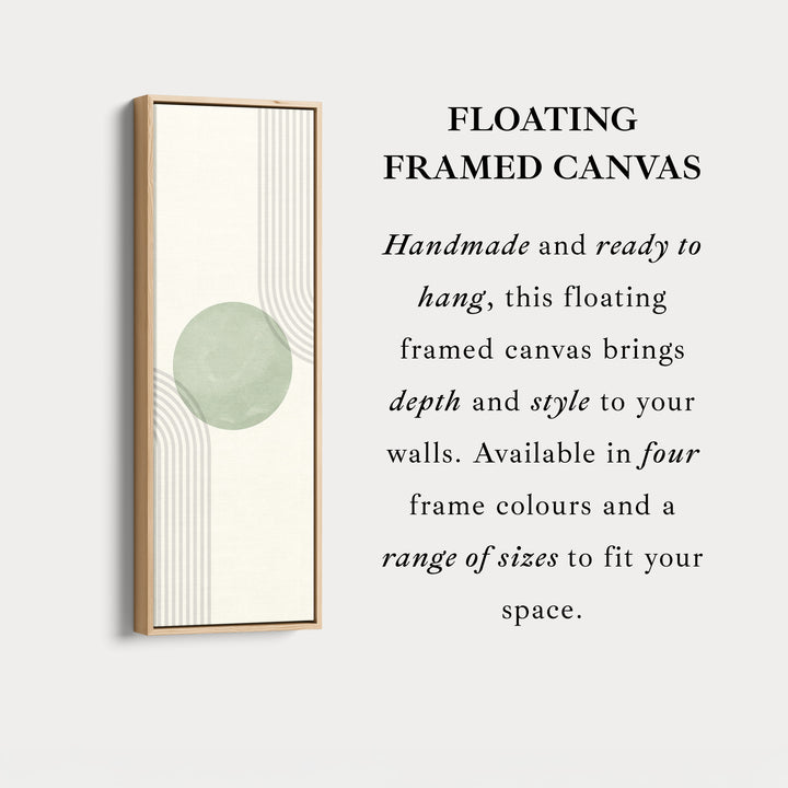 Long Vertical Canvas Green Abstract Minimal Geometric Art